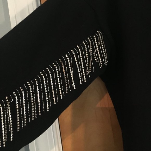 AQUA Embellished Crystal Fringed Hoodie - Picture 4 of 7